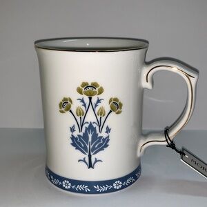 Charming Floral Mug with Blue and Gold Details